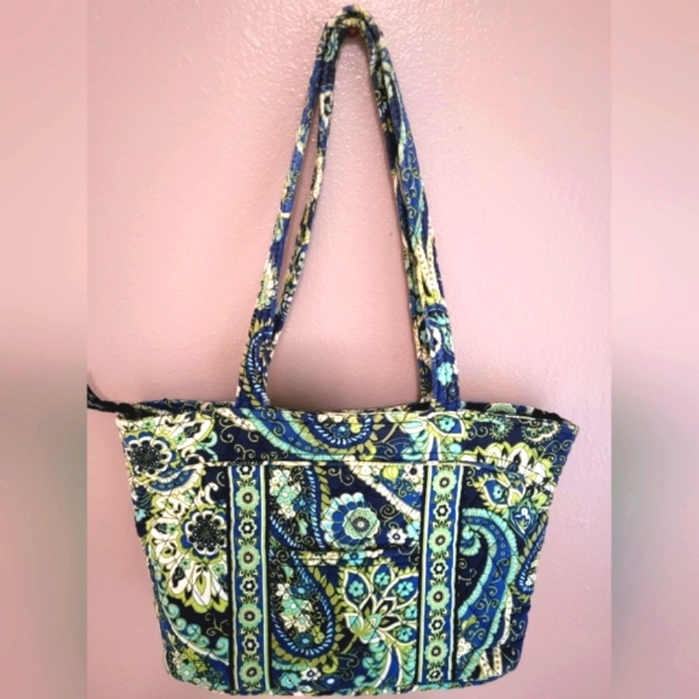 Vera Bradley blue/green paisley multipocket shoulder bag